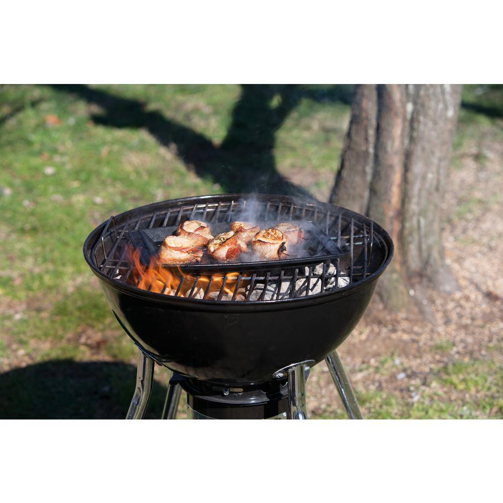 Black Cast Iron Rectangular Griddle with Raised Edges