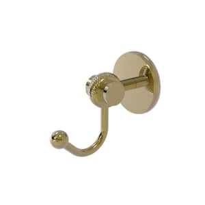 Satellite Orbit Two Collection Wall-Mount Robe Hook with Twisted Accents in Unlacquered Brass