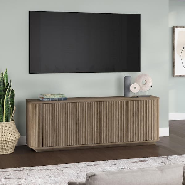 Meyer&Cross Canton 68 in. Antiqued Gray Oak TV Stand Fits TV's up