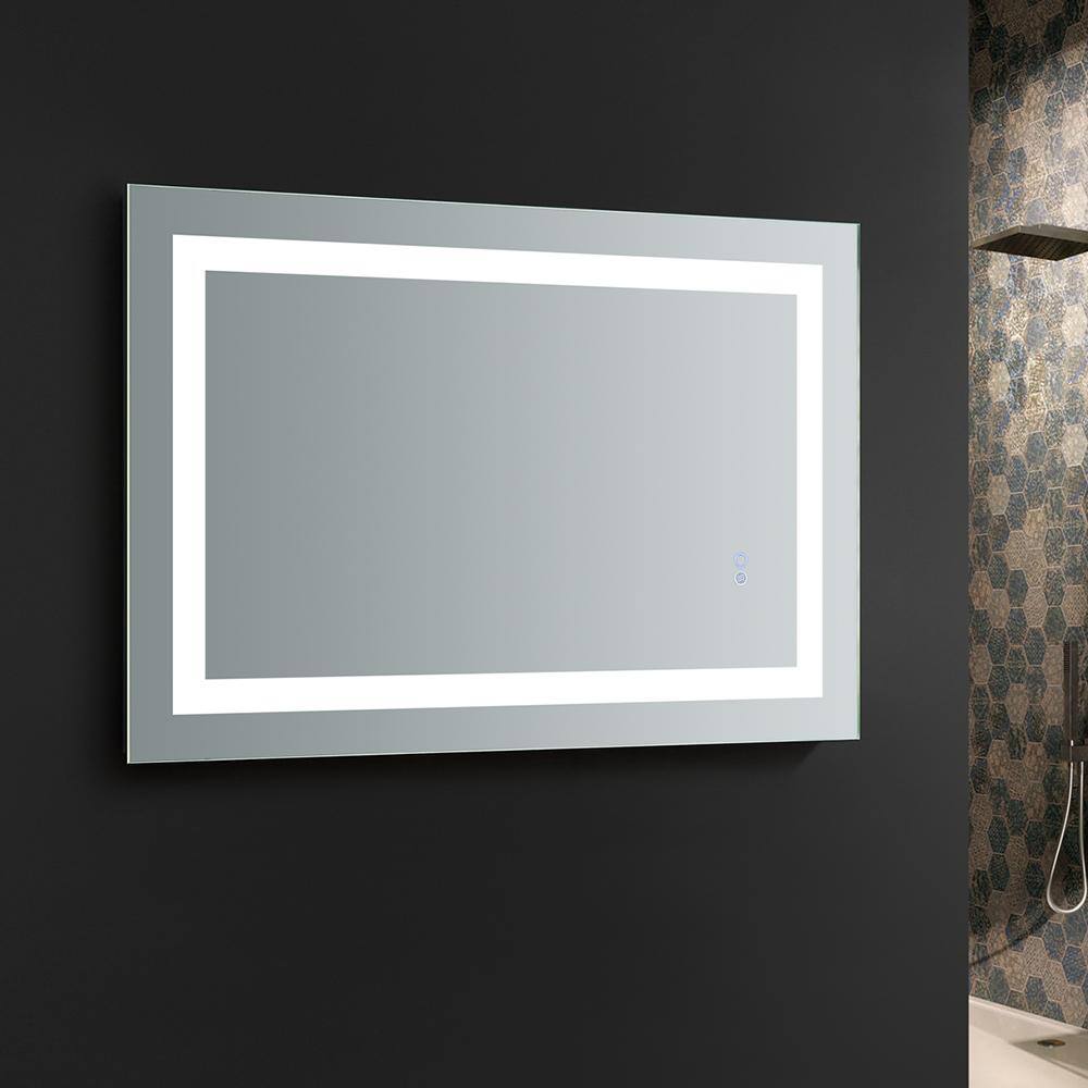 Frameless Rectangular LED Lighted Bathroom Vanity Mirror