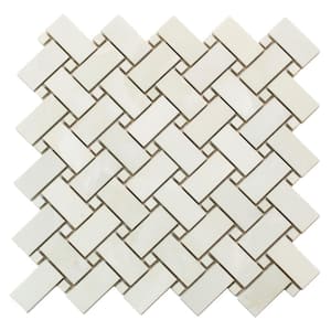 Splendor White 11.81 in. x 11.81 in. Matte Porcelain Mosaic Wall and Floor Tile (4.84 sq. ft./case) (5-pack)