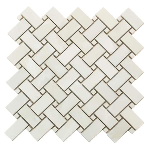 Apollo Tile Splendor White 11.81 in. x 11.81 in. Matte Porcelain Mosaic Wall and Floor Tile (4.84 sq. ft./case) (5-pack)