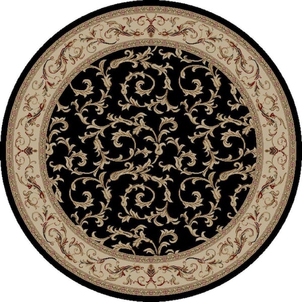 Concord Global Trading Jewel Veronica Black 5 ft. Round Area Rug 43930 ...