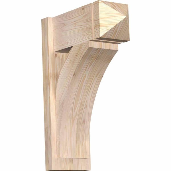 Ekena Millwork 8 in. x 26 in. x 18 in. Douglas Fir Thorton Arts and Crafts Rough Sawn Outlooker
