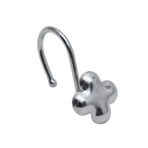Metal Traverse Shower Curtain Rings/Hooks 2.75 x 0.75 in. Chrome