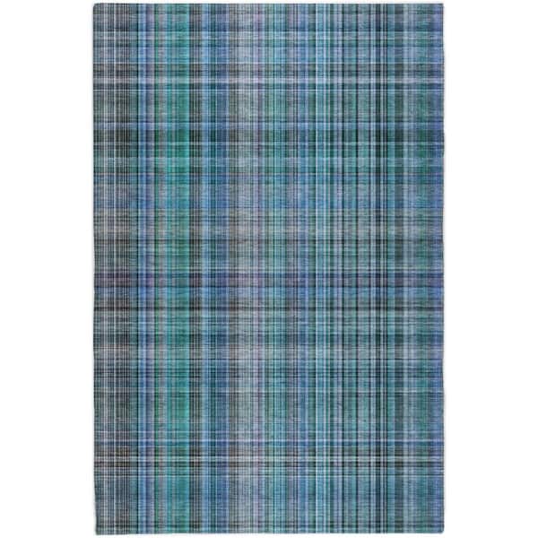 Dream Shag Premium Machine Washable Abstract ADS541 Teal 10 ft. x 14 ft. Area Rug