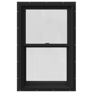 25.375 in. x 48 in. W-2500 Series Bronze Painted Clad Wood Double Hung Window w/ Natural Interior and Screen