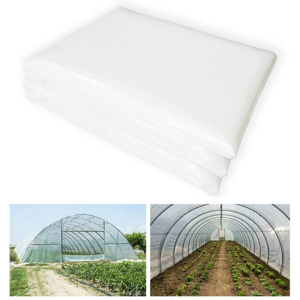 Agfabric 2.4Mil Plastic Clear Greenhouse Film for Frost&Grow Protect,6.5x75FT 