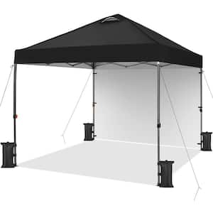 10 ft. × 10 ft. Pop-up Canopy Tent with 1-Sidewall Black