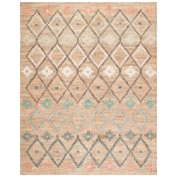 SAFAVIEH Kilim Natural/Blue 8 ft. x 10 ft. Geometric Area Rug