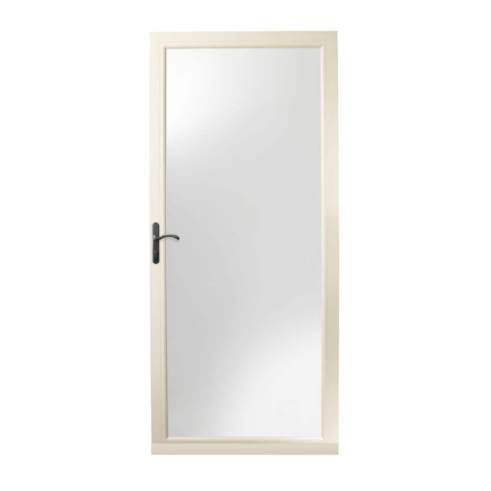 3000 Series 36 in. x 80 in. Almond Left-Hand Full View Interchangeable Alum