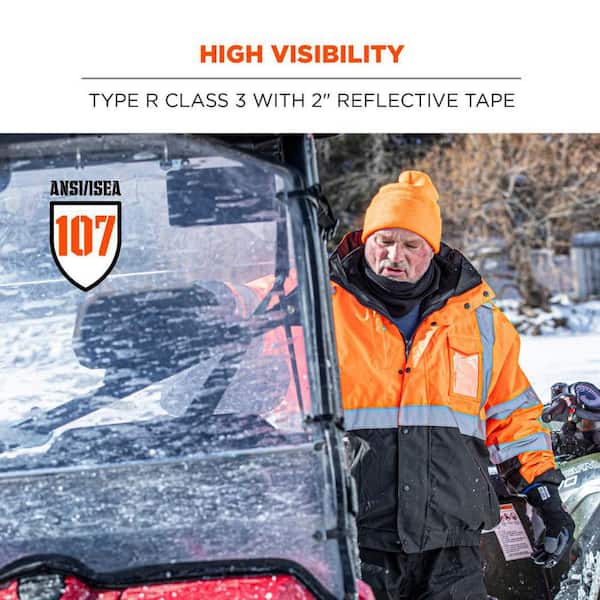 Ergodyne Men's 3X-Large Orange High Visibility Reflective Bomber