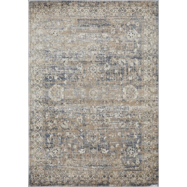 Kehleigh Alveranzi Cream 9 ft. 10 in. x 12 ft. 10 in. Oriental Polypropylene Indoor Area Rug