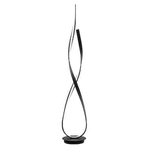 55 in. Tall Matte Black Vienna Led Floor Lamp Dimm.able