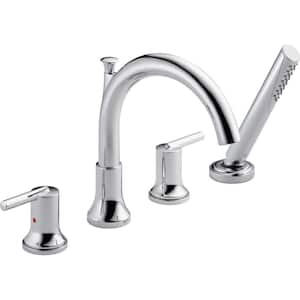 Trinsic 2-Handle Deck-Mount Roman Tub Faucet with Hand Shower Trim Kit Only in Chrome (Valve Not Included)