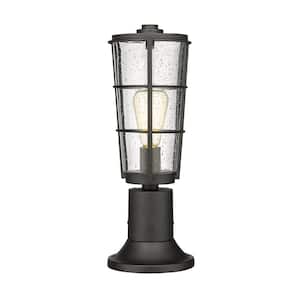 Helix 18 in. 1-Light Black Aluminum Hardwired Outdoor Weather Resistant Pier Mount Light with No Bulb Included