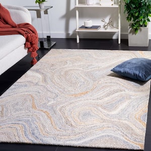 Abstract Gray/Brown 4 ft. x 6 ft. Abstract Gray/Brown Eclectic Area Rug