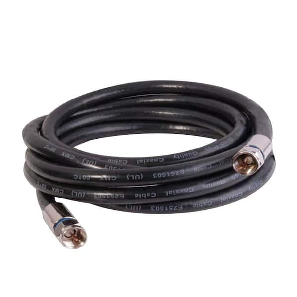 Vanco 100 ft. RG6 Quad Digital Coaxial Cable with Premium Gen II Compression Connector - Black