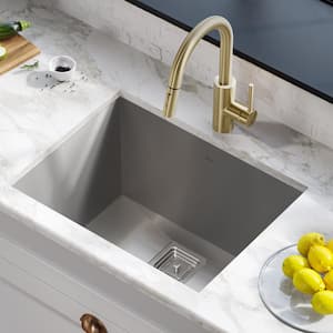 Pax Zero-Radius 24in. 18 Gauge Undermount Single Bowl Stainless Steel Laundry and Utility Sink