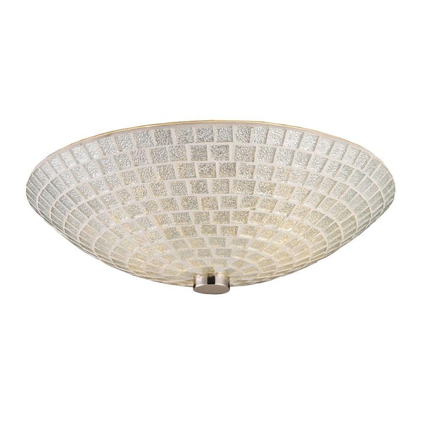 Titan Lighting Fusion 2-Light Satin Nickel Ceiling Semi-Flush Mount Light