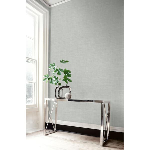 60.75 sq. ft. Smoke Drift Hopsack Embossed Vinyl Unpasted Wallpaper Roll