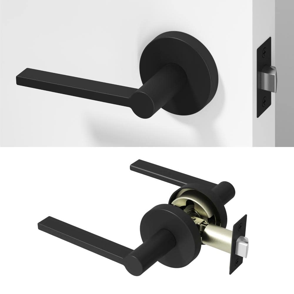 Okun Muse Metal Matte Black Passage Hall/Closet Flat Door Handle
