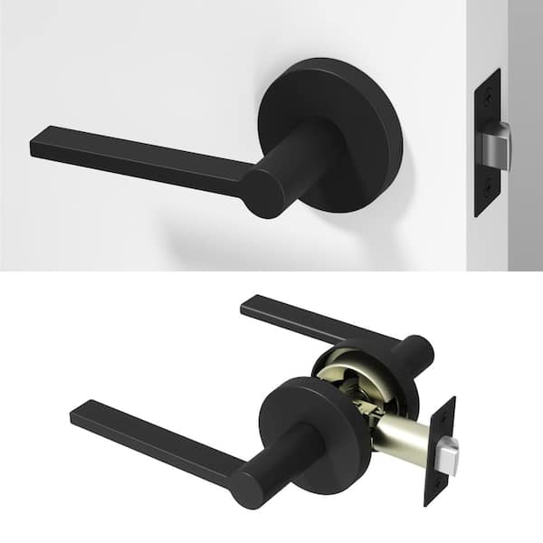 Okun Muse Metal Matte Black Passage Hall/Closet Flat Door Handle