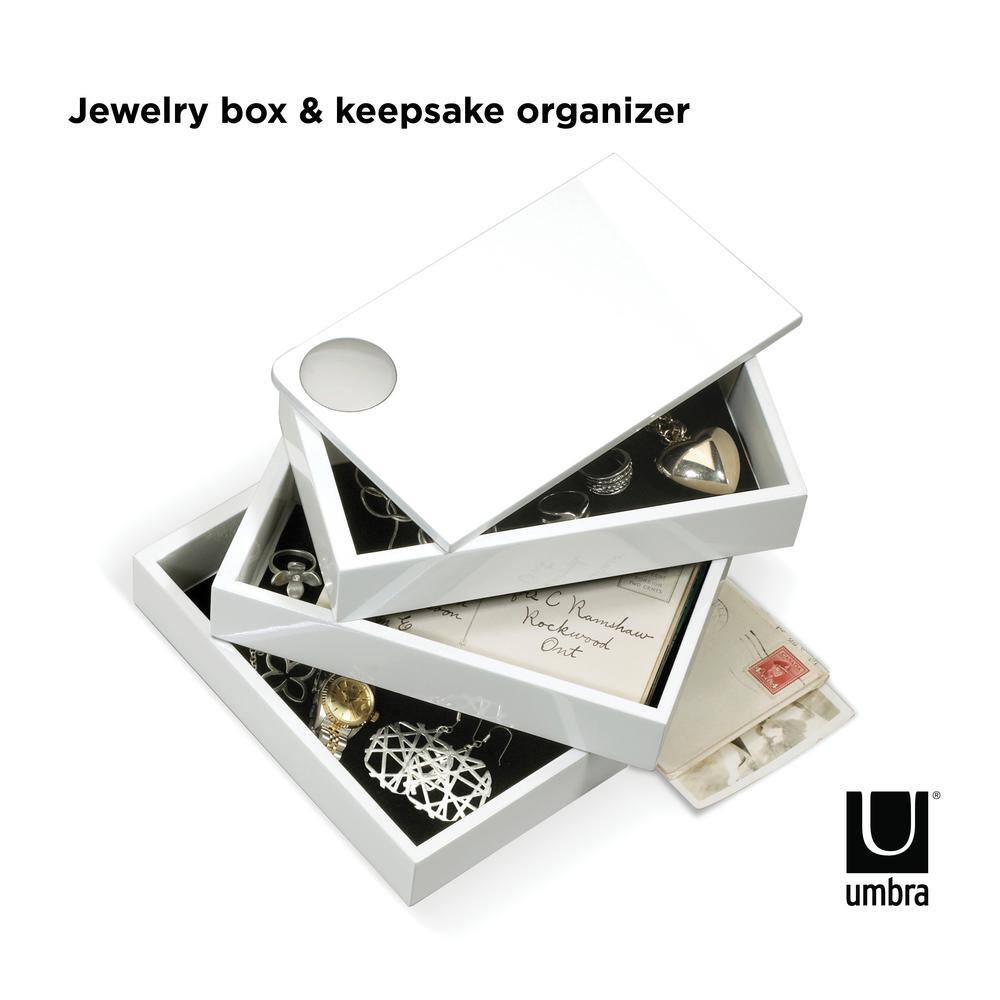 Spindle White Storage and Jewelry Box