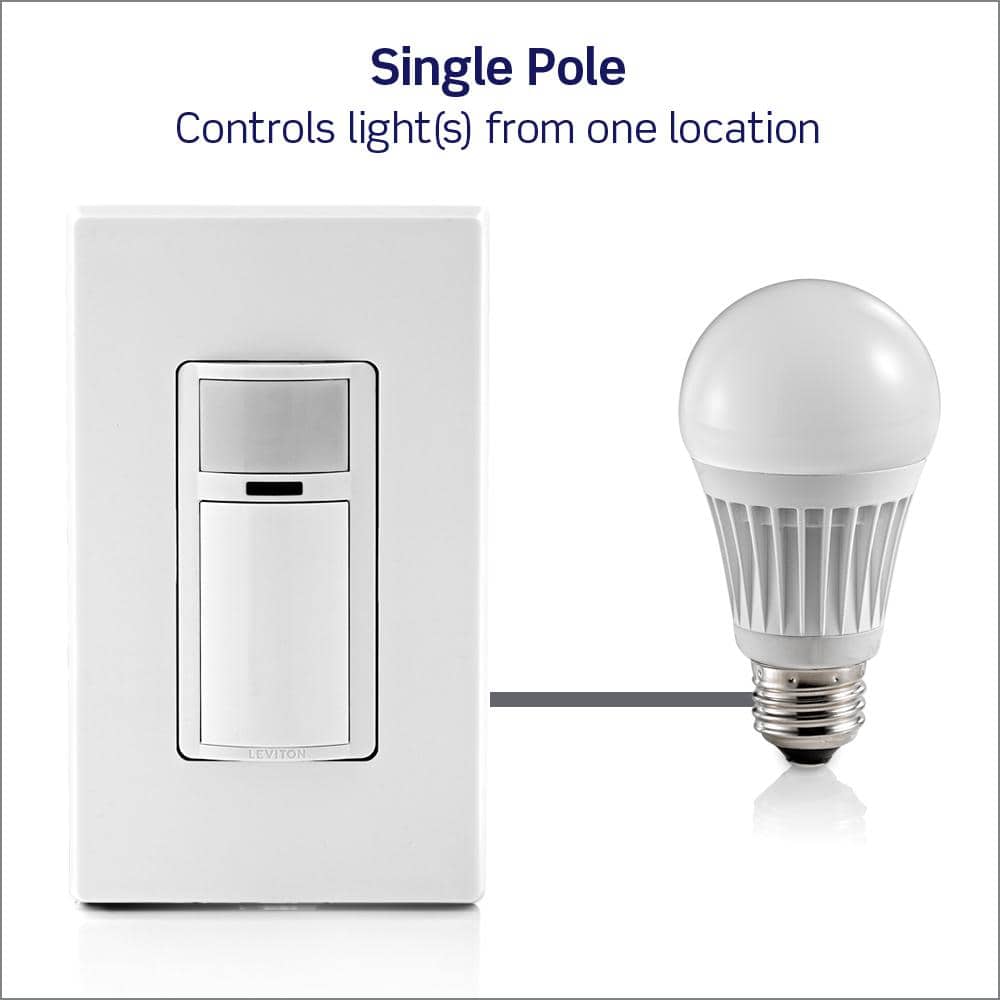 Leviton Decora White Single Pole Motion Sensor Switch