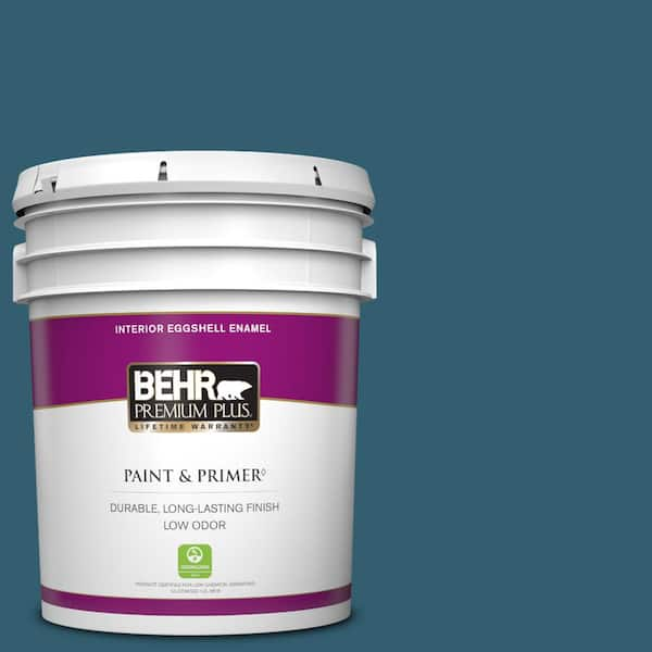 BEHR PREMIUM PLUS 5 gal. #ECC-13-3 Flowing River Eggshell Enamel Low Odor Interior Paint & Primer