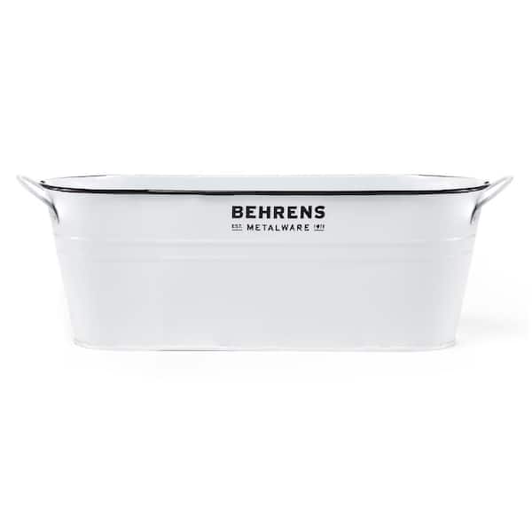 Behrens 1.25 Gal. Steel Oval Storage Tub in White