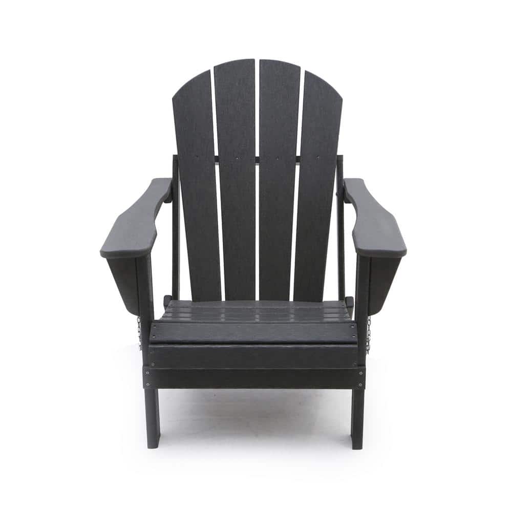 Classic Gray Folding Plastic Adirondack Chair