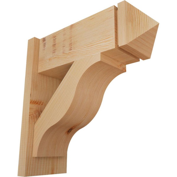 Ekena Millwork 8 in. x 20 in. x 20 in. Douglas Fir Fuston Arts and Crafts Smooth Outlooker