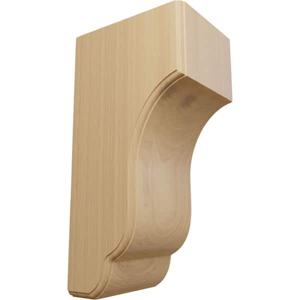 Ekena Millwork 7 in. x 5-3/4 in. x 14 in. Unfinished Wood Cherry Capistrano Mission Corbel