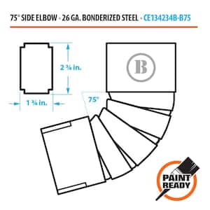1-3/4 in. x 2-3/4 in. Bonderized Steel 75-Degree B-Style Downspout Elbow