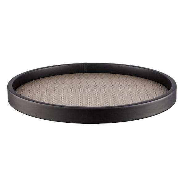 San Remo 14 in. Silver Vinyl Round Serving Tray