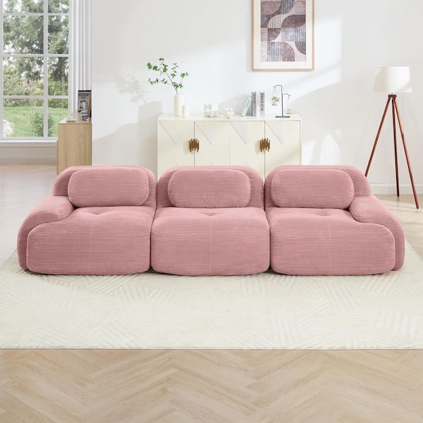 117.3 in. Curved Arms Corduroy Fabric Rectangle Ergonomic no
