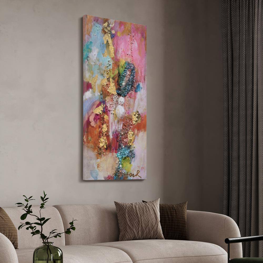 Colorful Symphony II 24" x 48" Abstract Epoxy Coated Canvas Wall Art