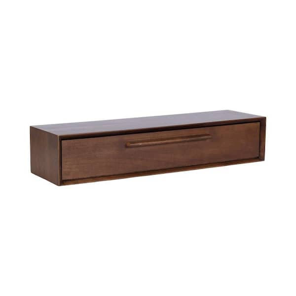 McCutcheon 30.00 in. Walnut Brown Rectangle Solid Wood Console Table