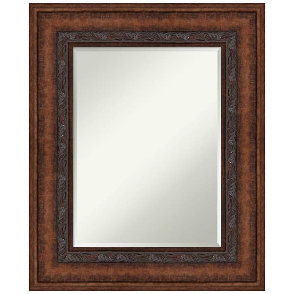 Amanti Art Decorative Bronze 27.5 in. W x 33.5 in. H Framed Beveled Wall Mirror in Bronze