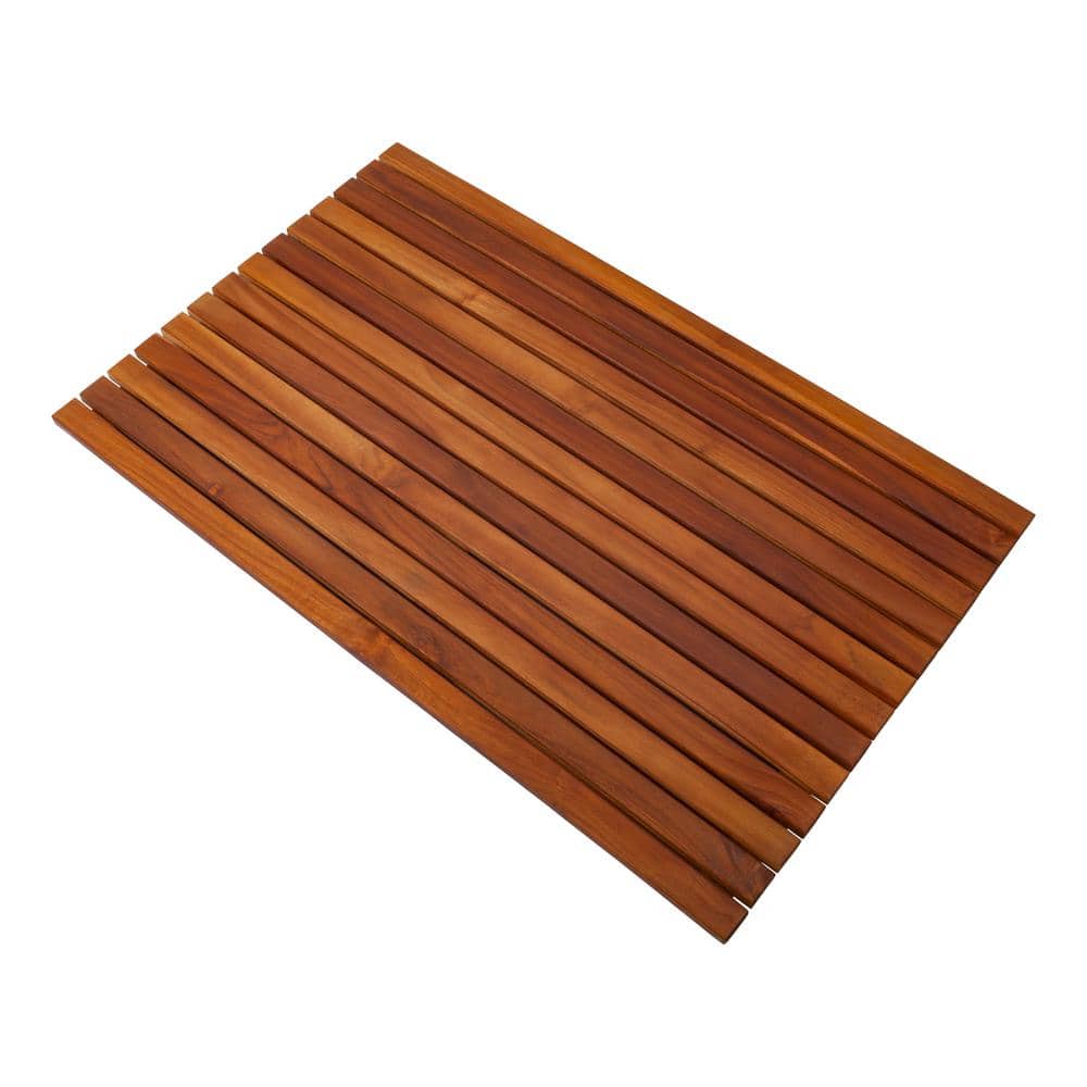 Nordic Teak 31.4" x 19.6" Slatted Shower and Bath Mat