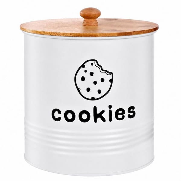 1.5 Gal. Cookie Jars with Lids, Cookie Jar for Kitchen Counter Decorative, White