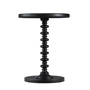 Spencer 17 in. W x 17 in. D x 22.5H Black Round Wood End / Side Table