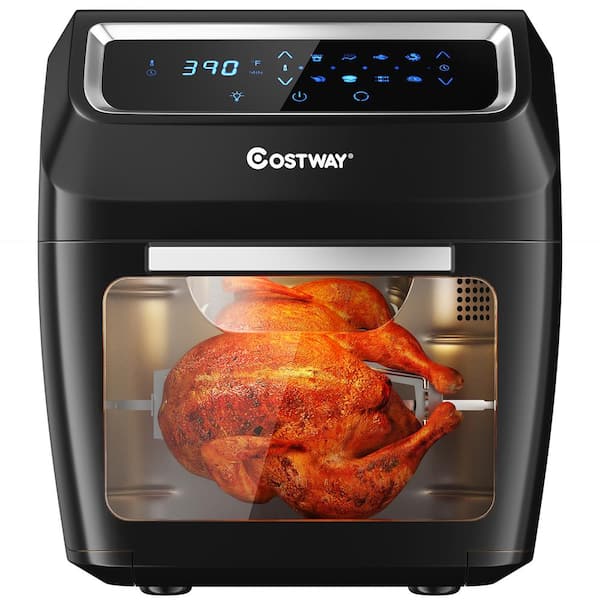 Costway 6 qt. Black 1700W Electric Air Fryer Oven 8-In-1