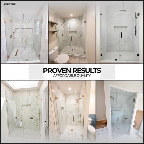 Kobiworks Nirvana 57.5 in. W x 76 in. H Frameless Pivot Hinged