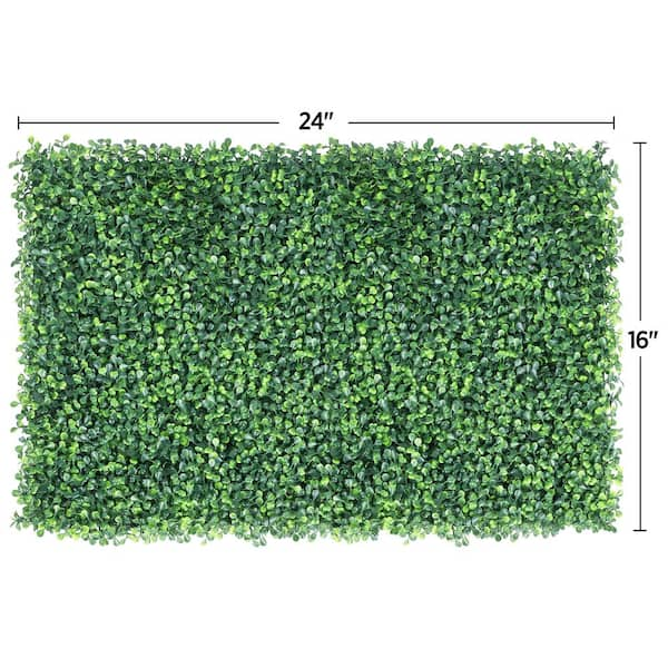 Yaheetech 12-Pcs 24 in. x 16 in. Artificial Boxwood Hedge Panel