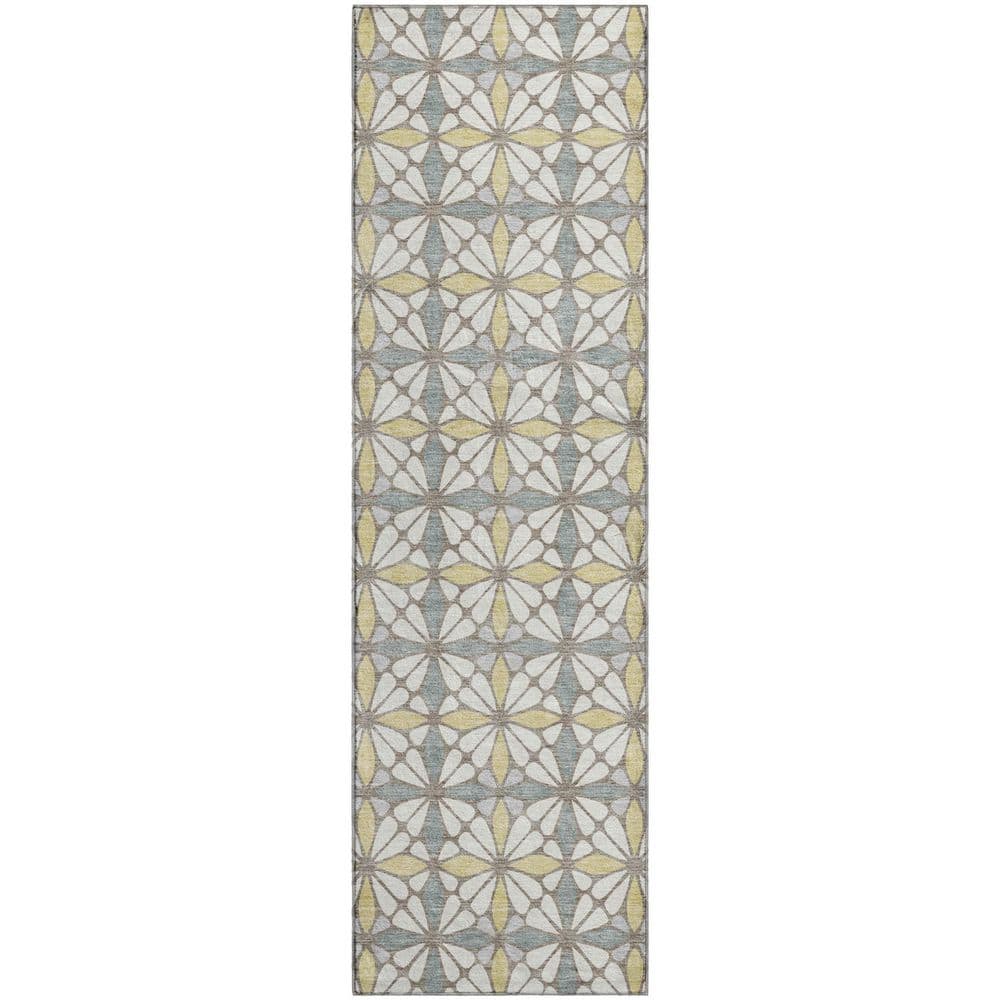 Mayfield Premium Machine Washable Abstract AMF2469 Ivory 2 ft. x 7 ft. Runner Rug price history on PriceWatchPro