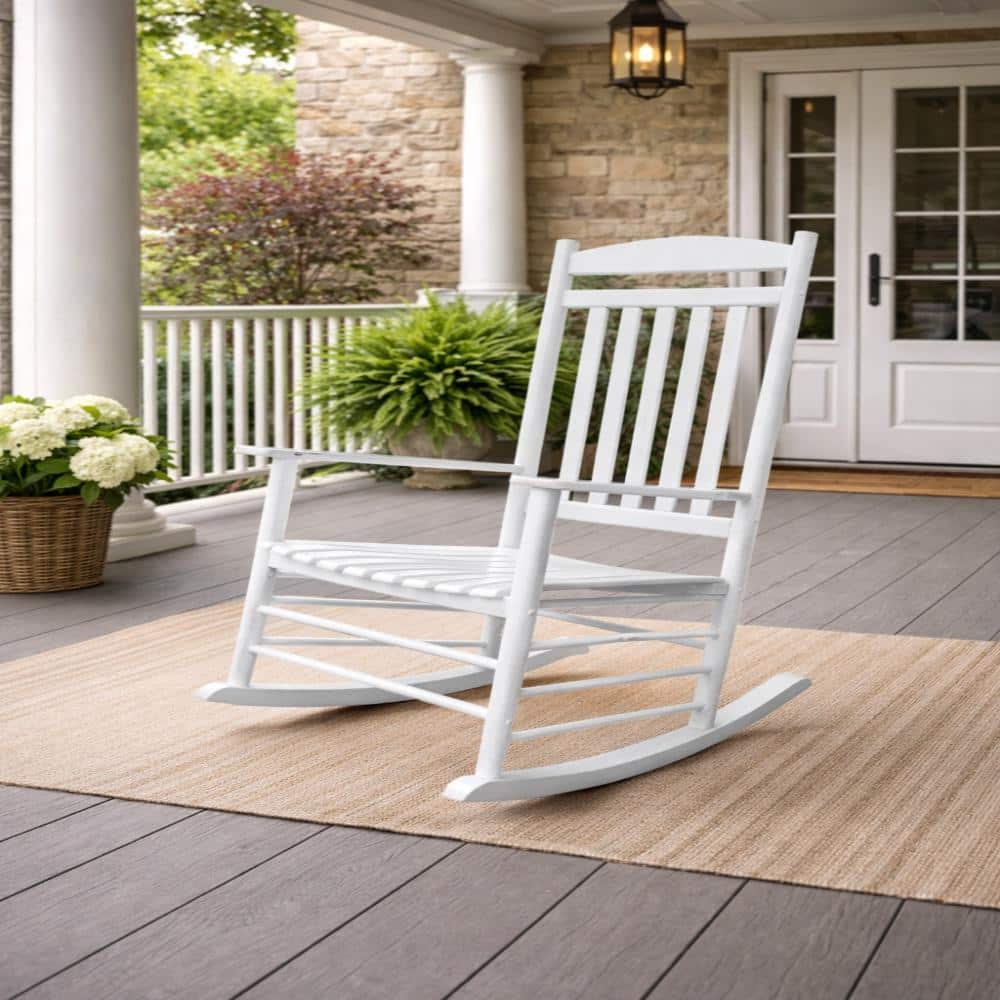 BELLINI HOME AND GARDENS Fratelli White Outdoor Rocking Chair with BELLINI HOME AND GARDENS Fratelli White Outdoor Rocking Chair with