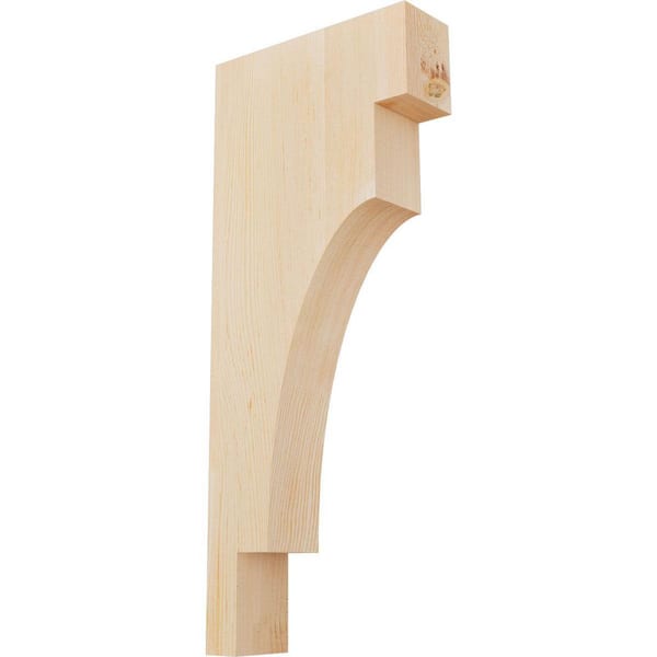 Ekena Millwork 3-1/2 in. x 12 in. x 28 in. Douglas Fir Mediterranean Smooth Corbel