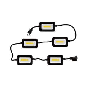 2-Pack Linkable 50 ft. 50-Watt 5-Light Head White Strip Light Fixture